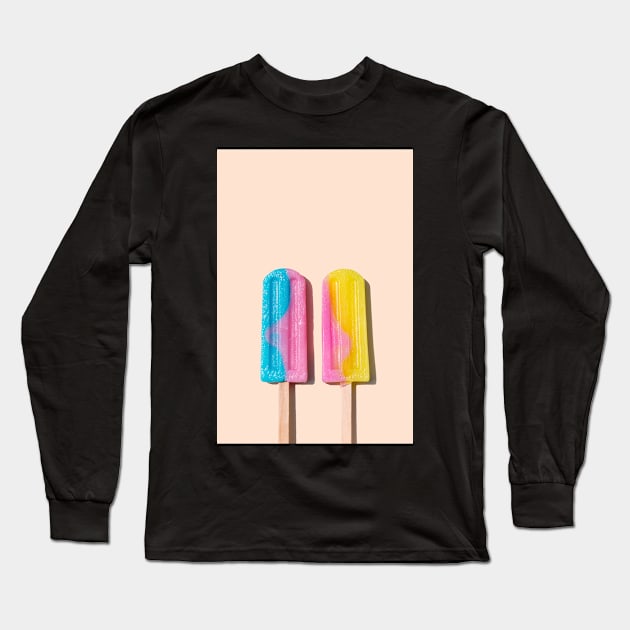 Two icecream lollies on a wooden stick Long Sleeve T-Shirt by karinelizabeth